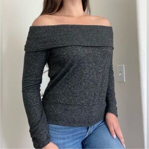 BCX Women's Off-Shoulder Gray Sweater